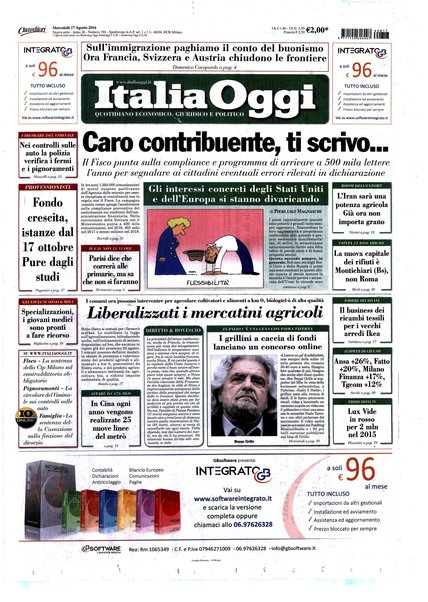 Italia oggi : quotidiano di economia finanza e politica